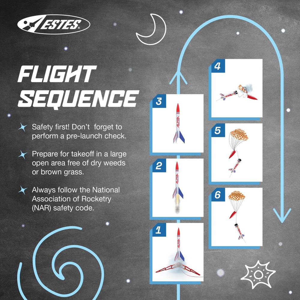 Estes 1225 Alpha Rocket-Building Kit, Intermediate Flying-Rocket-Model Kit