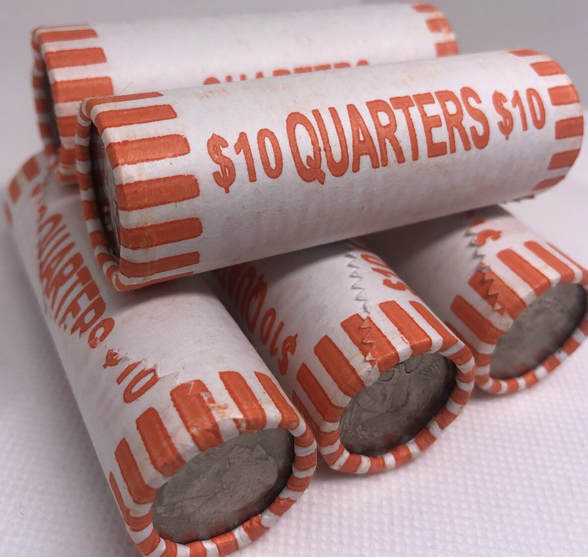 One Roll of Quarter Coins From Unsearched Circulated Sealed Bank Box. $10 FV.