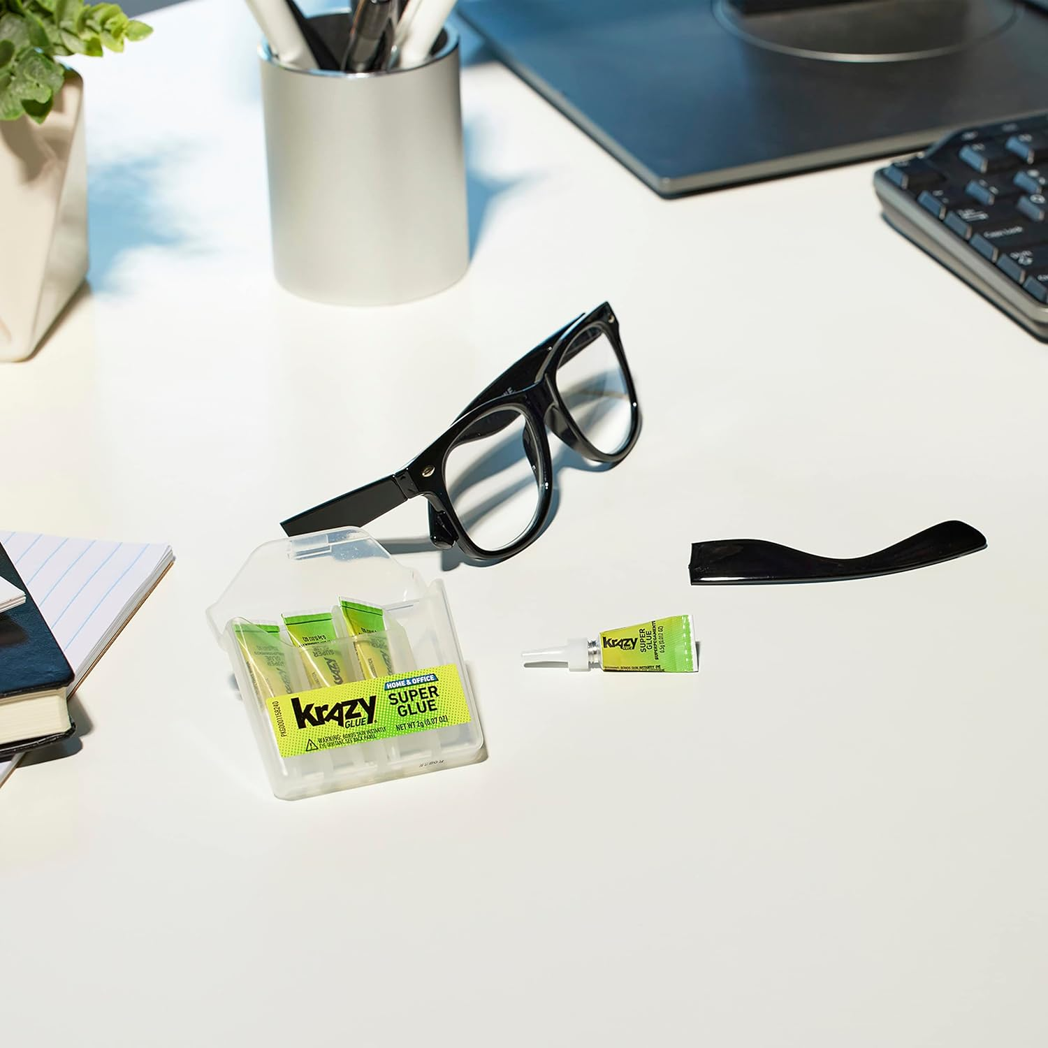 4 Count Super Glue Single Use Tubes Fine Tip 0.5 Grams for Home & Office Use