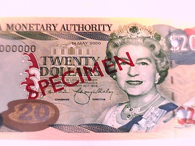 Bermuda 2000 Twenty Dollar SPECIMEN note Choice Crisp Uncirculated.
