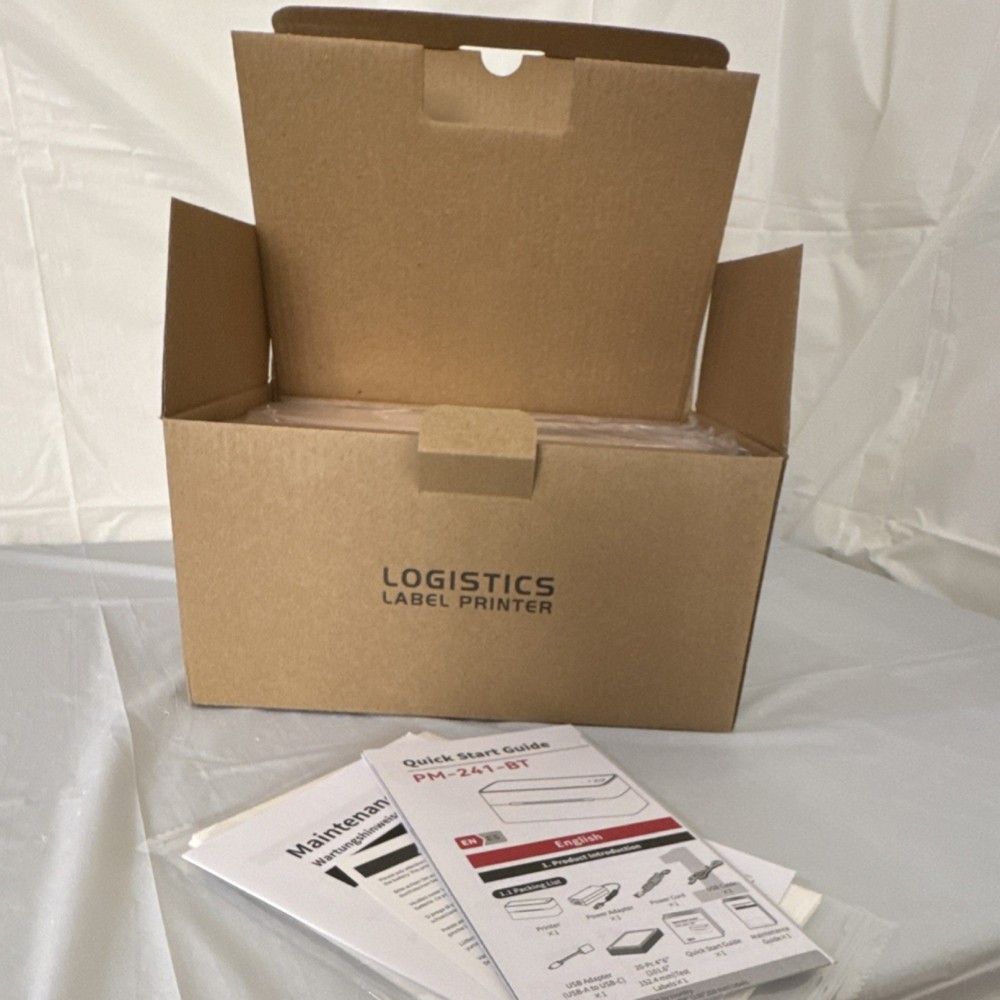 Logistics Label Printer PM-241-BT with Accessories & Quick Start Guide
