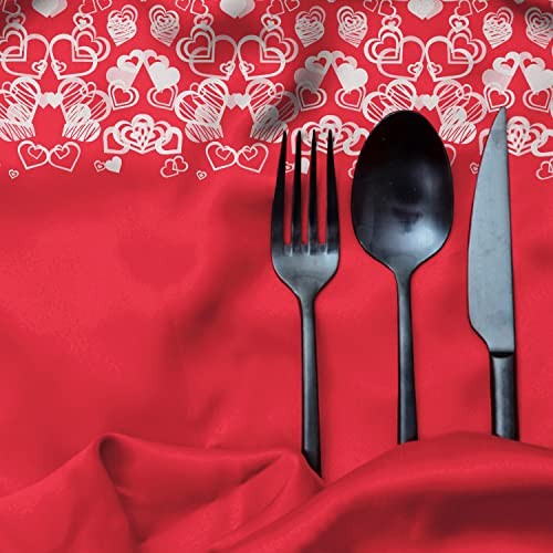 Valentine's Day Hot Heart Love Tablecloth Waterproof Plastic Rectangular