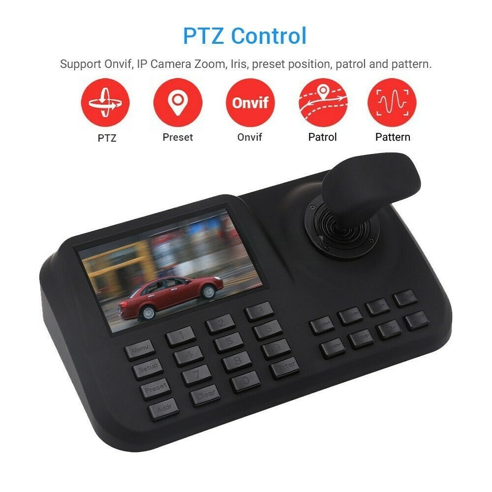 3D IP PTZ Controller CCTV Keyboard Joystick with 5" HD LED Display