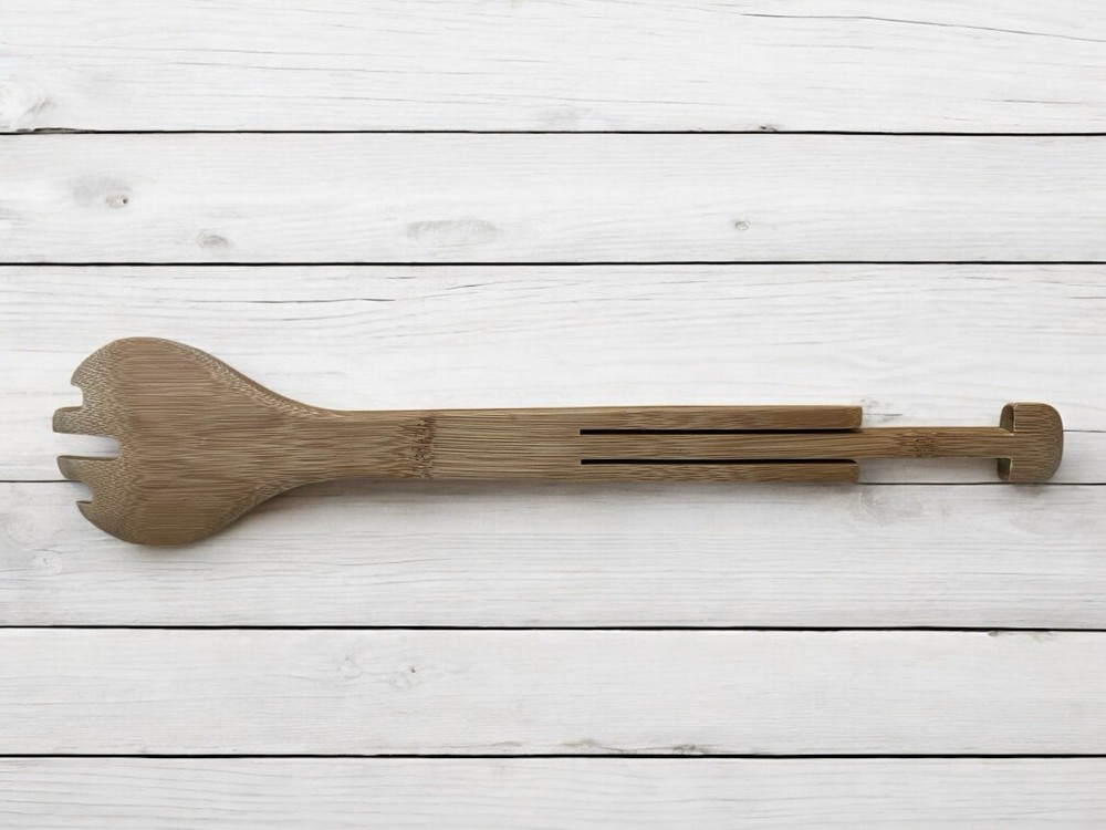 Pampered Chef Interlocking Bamboo Serving Tongs #2297 REPLACEMENT FORK PART ONLY
