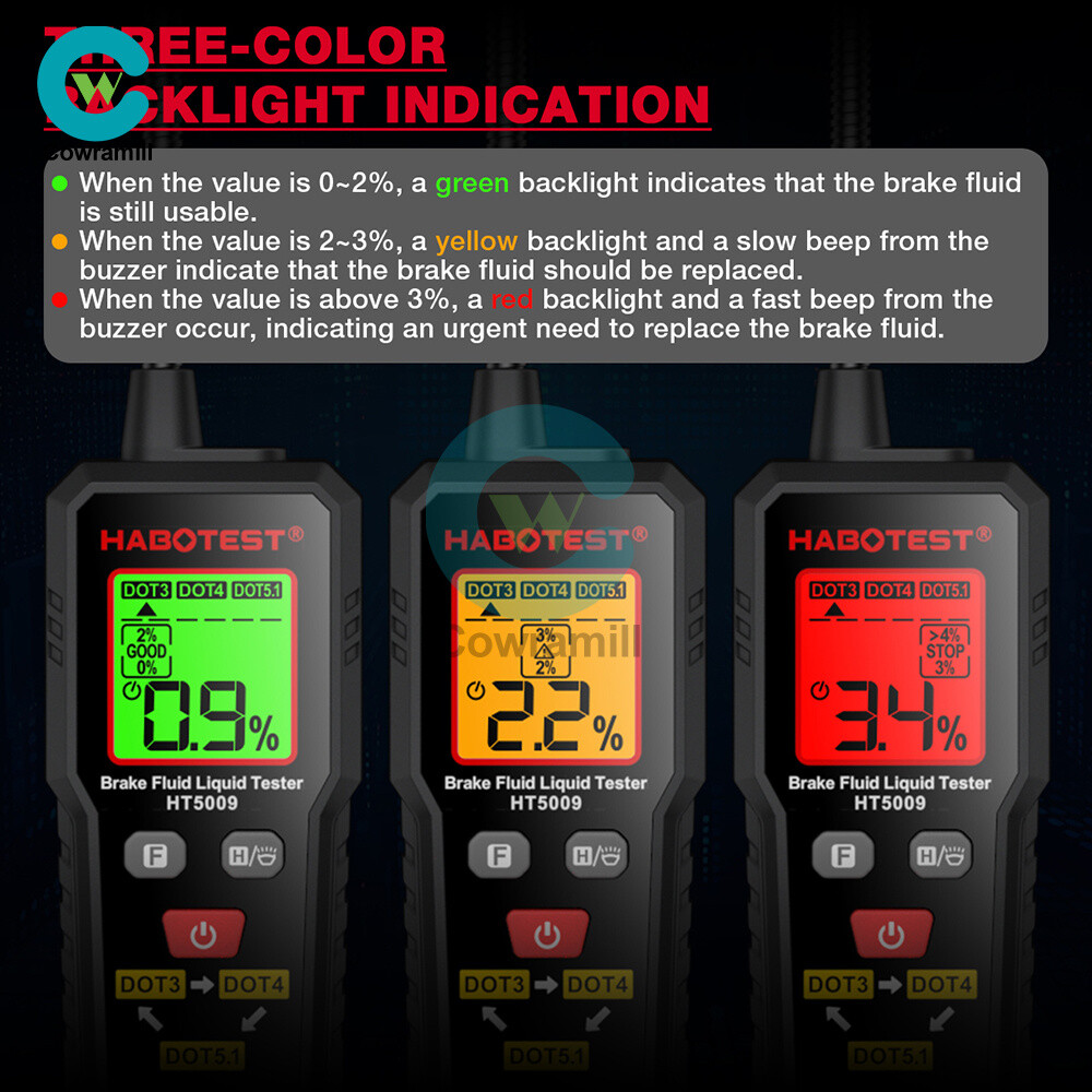 LCD Car Brake Fluid Tester High Precision Detector Analyzer DOT3 DOT4 DOT5.1
