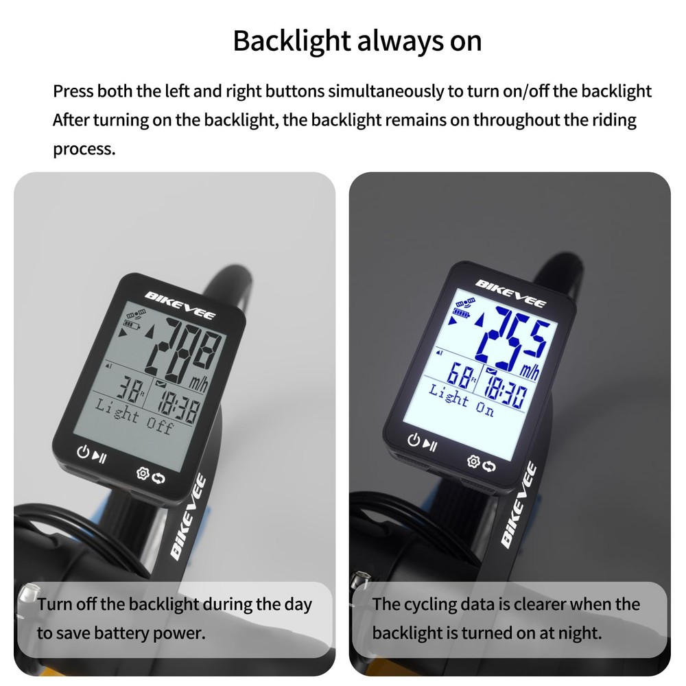 GPS Speedometer & Odometer - Wireless Bike Computer, Auto Start/Stop, Black