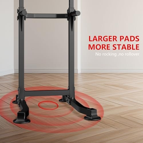 Pull Up Bar Dip Bar Squat Rack Workout Dip Station Height Adjustable Black