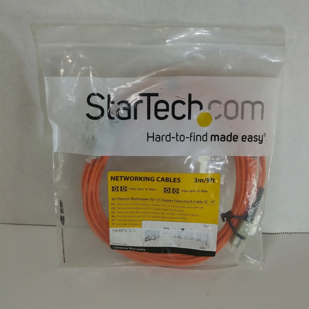 StarTech 3M Plenum Multimode 50/125 Duplex Fiber Patch Cable SC-SC 50FIBPSCSC3