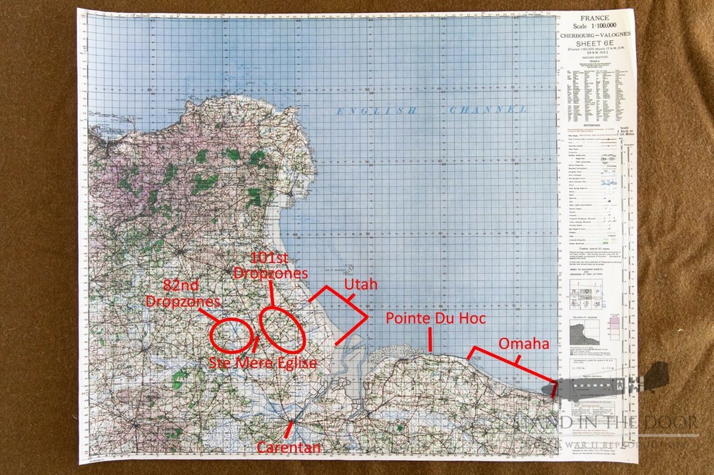 WW2 Normandy map D-Day map 5 Cherbourg-Valognes