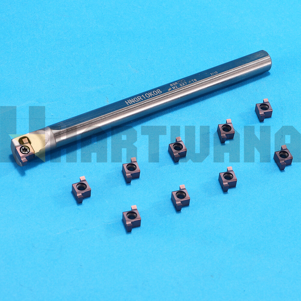 Internal Grooving Boring Bar 10mm Holder Carbide Grooving Inserts Width 2mm