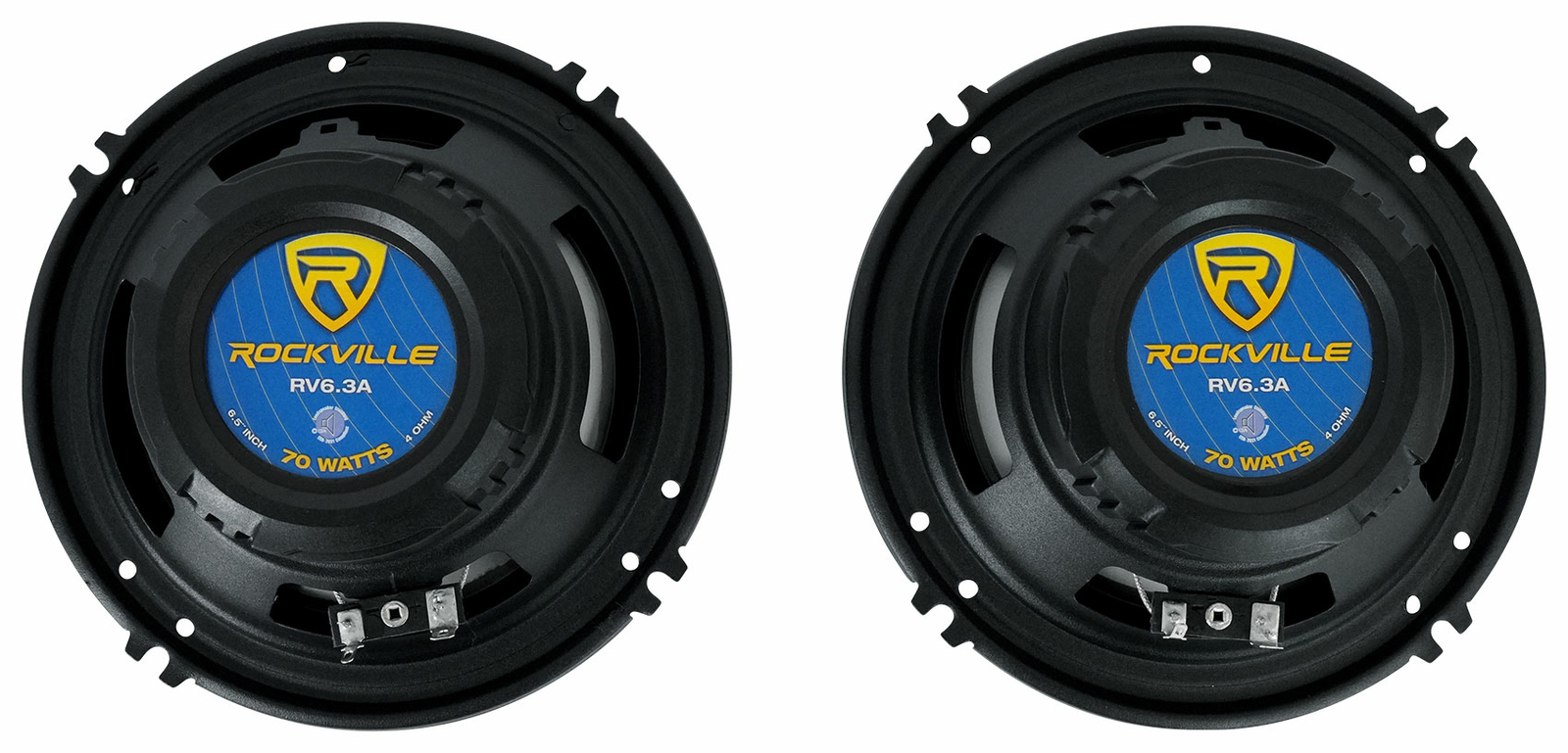 (4) Rockville RV6.3A 6.5" 3-Way Car Speakers 1500 Watts/280 Watts RMS CEA Rated