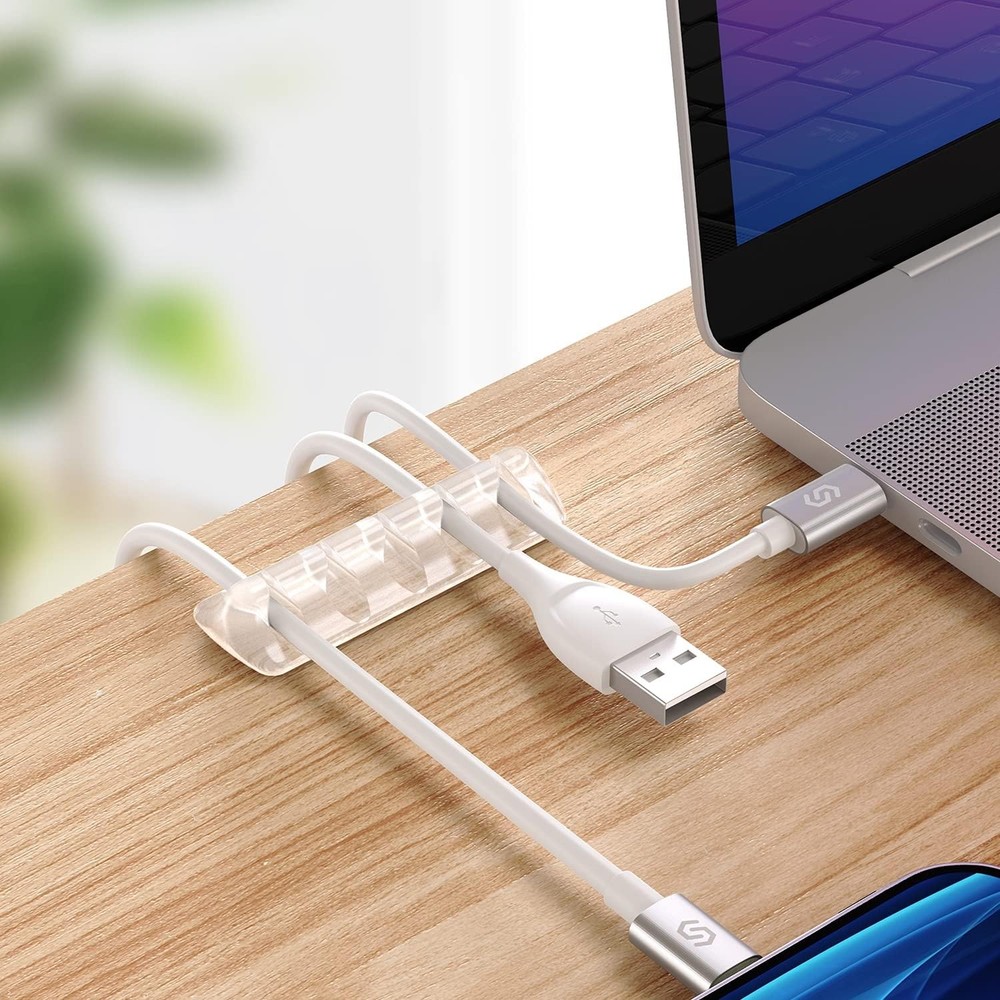 Syncwire Clear Cable Clips - Cord Holders - Self Adhesive