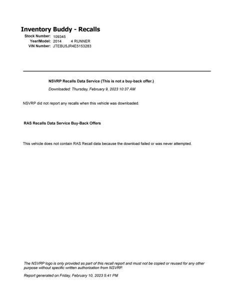 4 RUNNER 2014 Transmission Shift 10251782