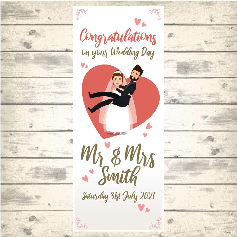 2 PERSONALISED PORTRAIT WEDDING BANNERS - Design 3
