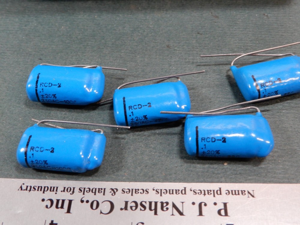 RCD-2 .1uf 250 VAC Capacitors Quantity 5 NOS