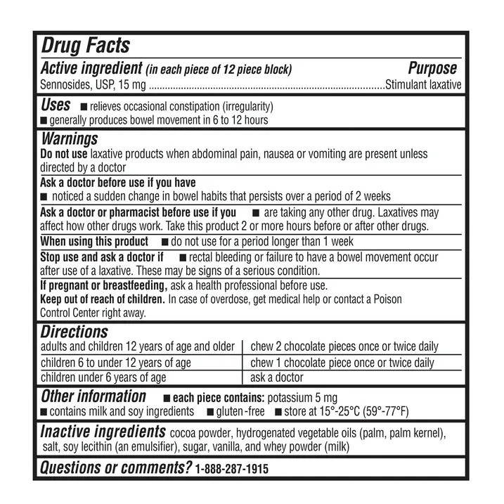 Equate Regular Strength Chocolate Laxative, 24 Pieces