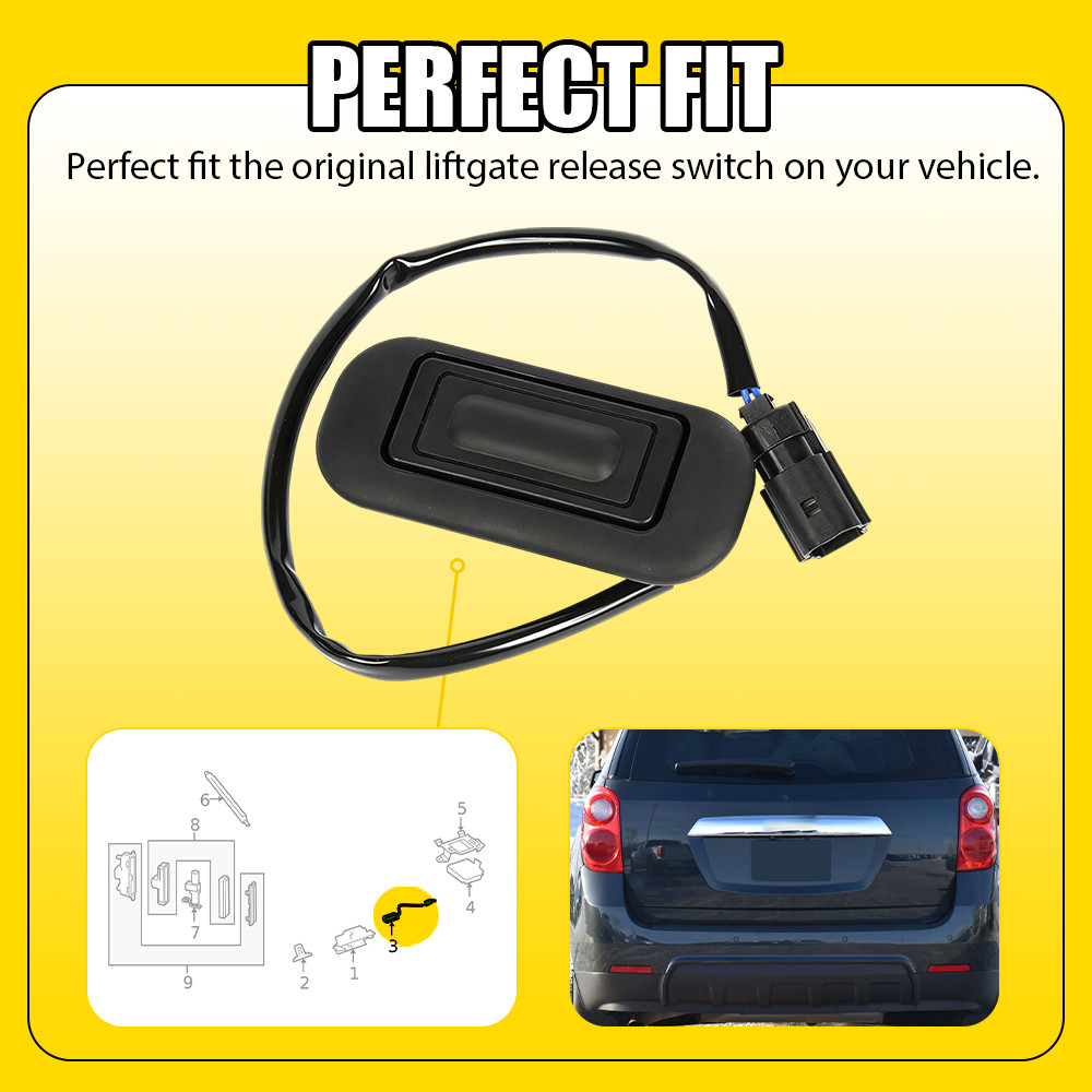 Tailgate Release Button Trunk Switch for 2010-2017 Chevrolet Equinox GMC Terrain