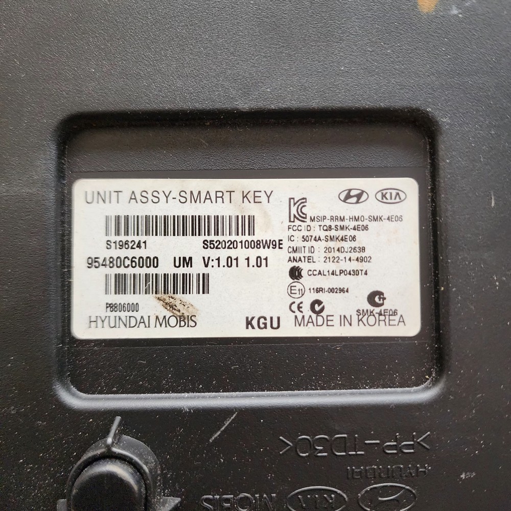 2016-2018 Kia Sorento Hyundai Smart Key Control Module Unit Assembly, 95480C6000