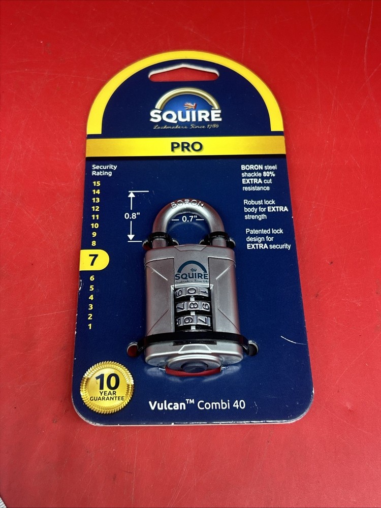 Squire Vulcan Long Shackle Combi Padlock 40mm Master lock #m6