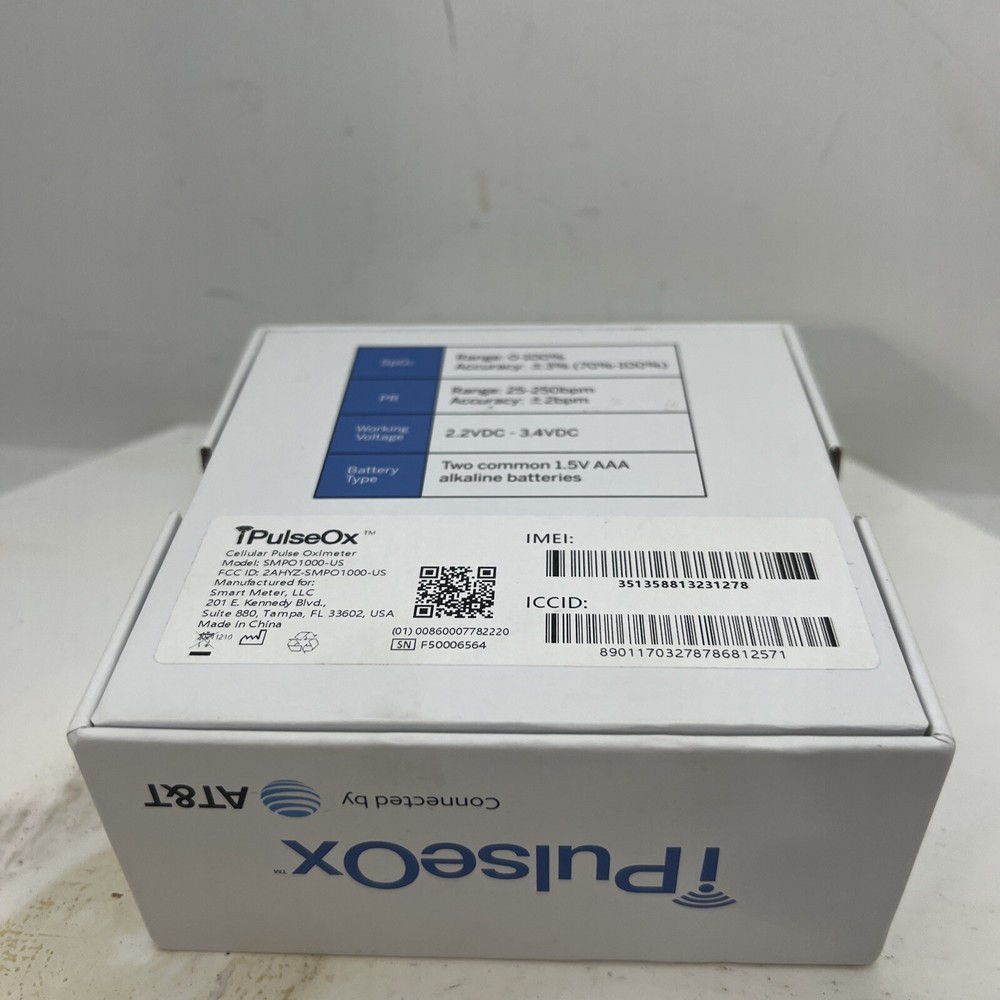 iPulseOx Fingertip Cellular Connected Pulse Oximeter System New In Box
