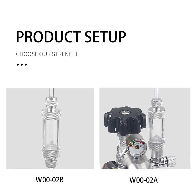 Aquarium Check Valve Regulator Diffuser Reactor Dual Head CO2 Bubble Counter
