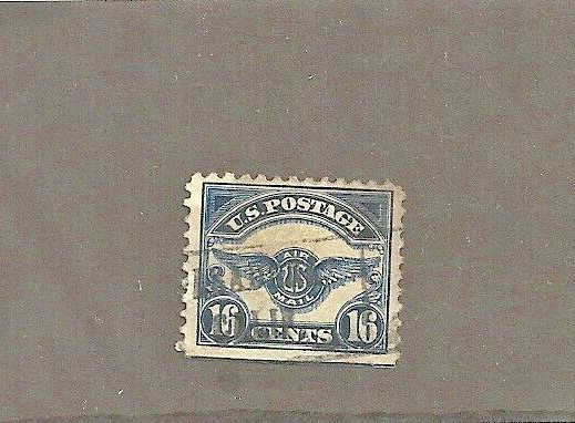 us air mail c 5, 16 cent blue,used, 1923