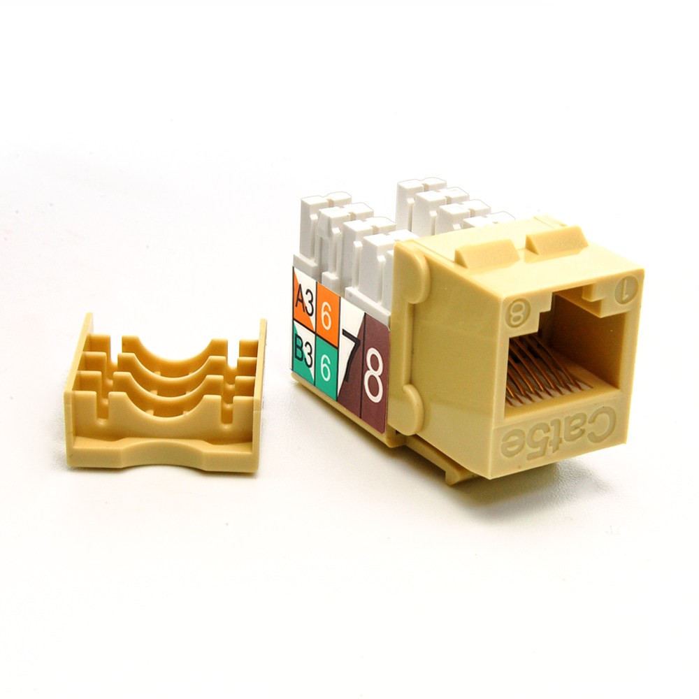 Keystone Jack Insert/Punch-down - Cat 5E RJ45 Networking  Ivory