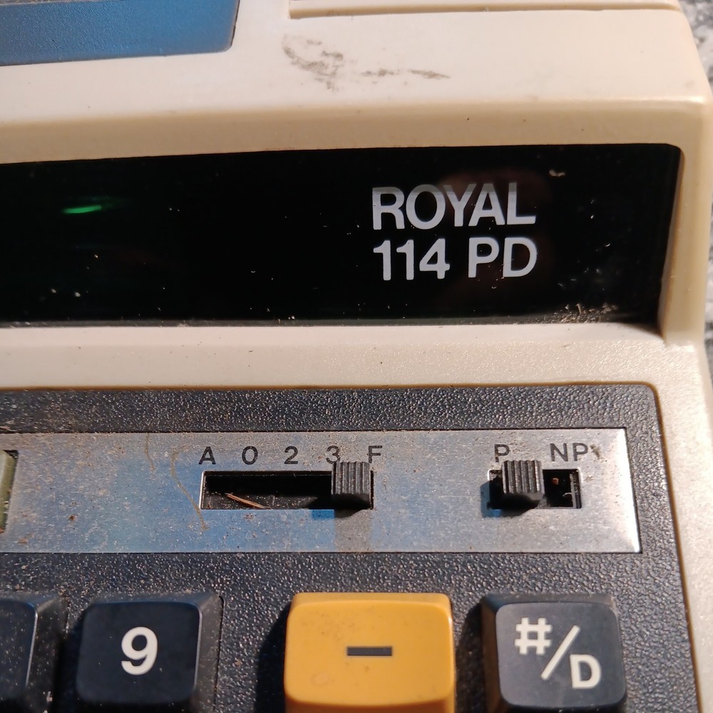 Roayal 114 PD Professional Ribbon Printing Calculator Adding Machine Tested Work