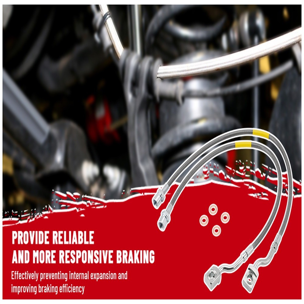 Extended Front Brake Lines 5-7.5in For 07-19 Suburban 1500 Tahoe GMC Yukon