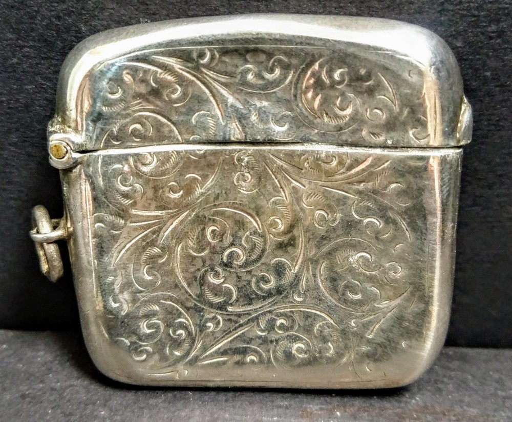 Edwardian Silver Vesta Case, Birmingham 1906
