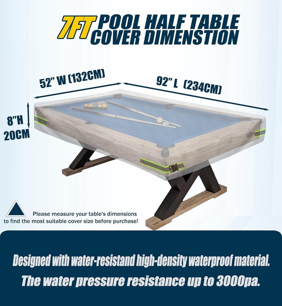 Pool Table Cover - Billiard Table Cover, 600D Waterproof Covers for Billiard ...