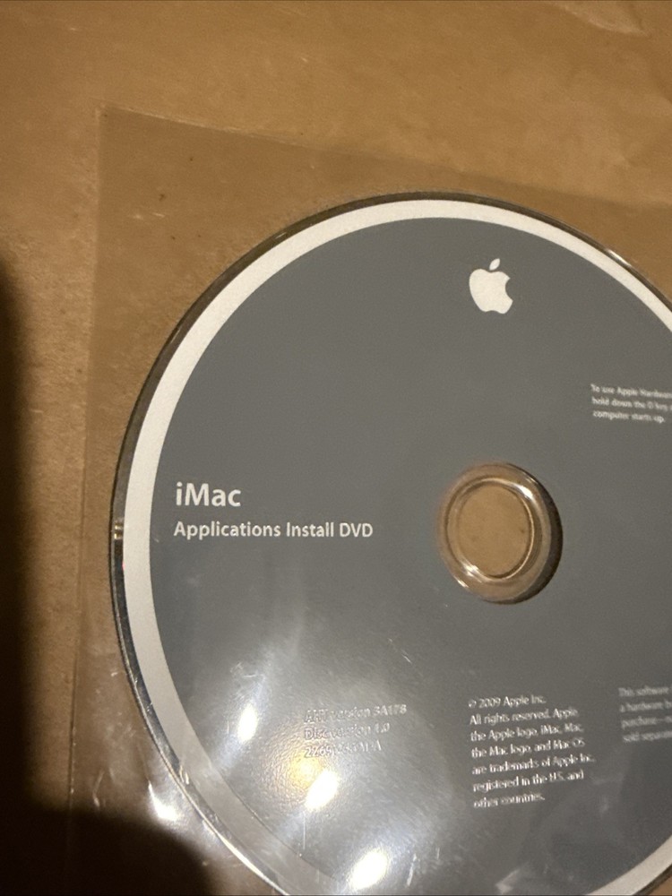 2009 Mac Macintosh iMac Applications Apps Software Installation DVD Version 1.0