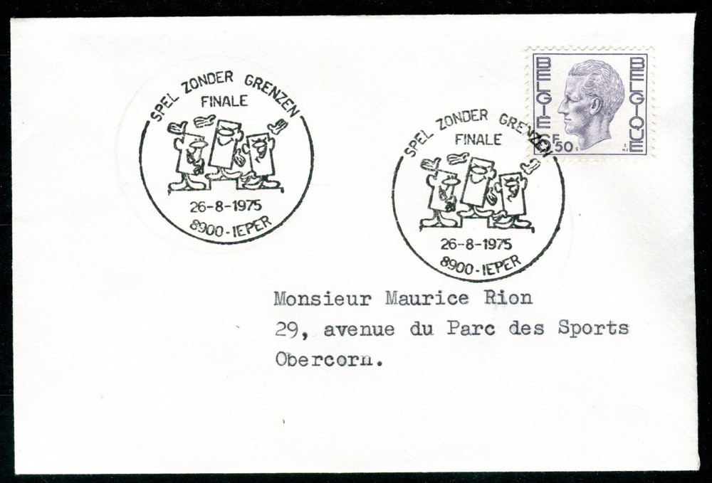 1975 Belgium Game Without Limits Final, Ieper postmark cover