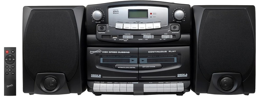 Black Edition Vintage Bluetooth Stereo System Home Music Audio System,CD/MP3 ...