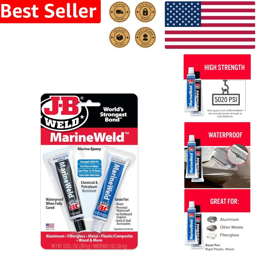 Versatile 2 oz. MarineWeld Epoxy - Strong Waterproof Cold Weld System
