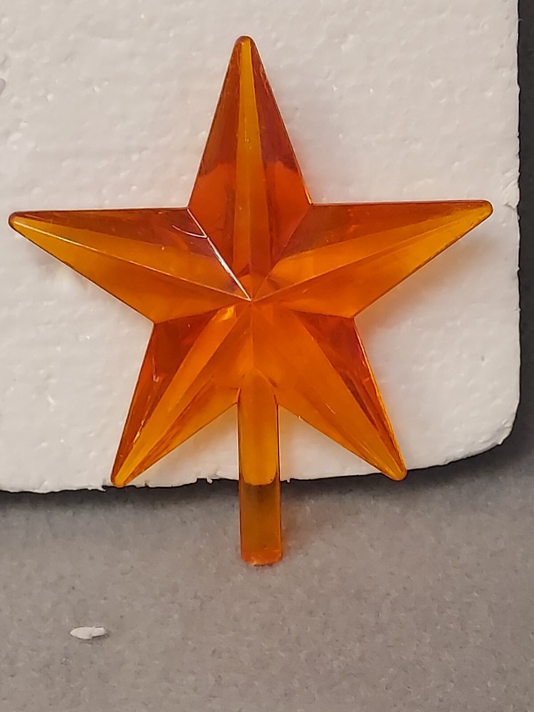 Plastic Star for CERAMIC CHRISTMAS TREES ~ Large chubby Amber/Aurora