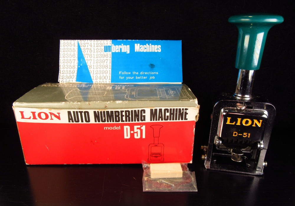 Lion Auto Numbering Machine Model D-51 in Box