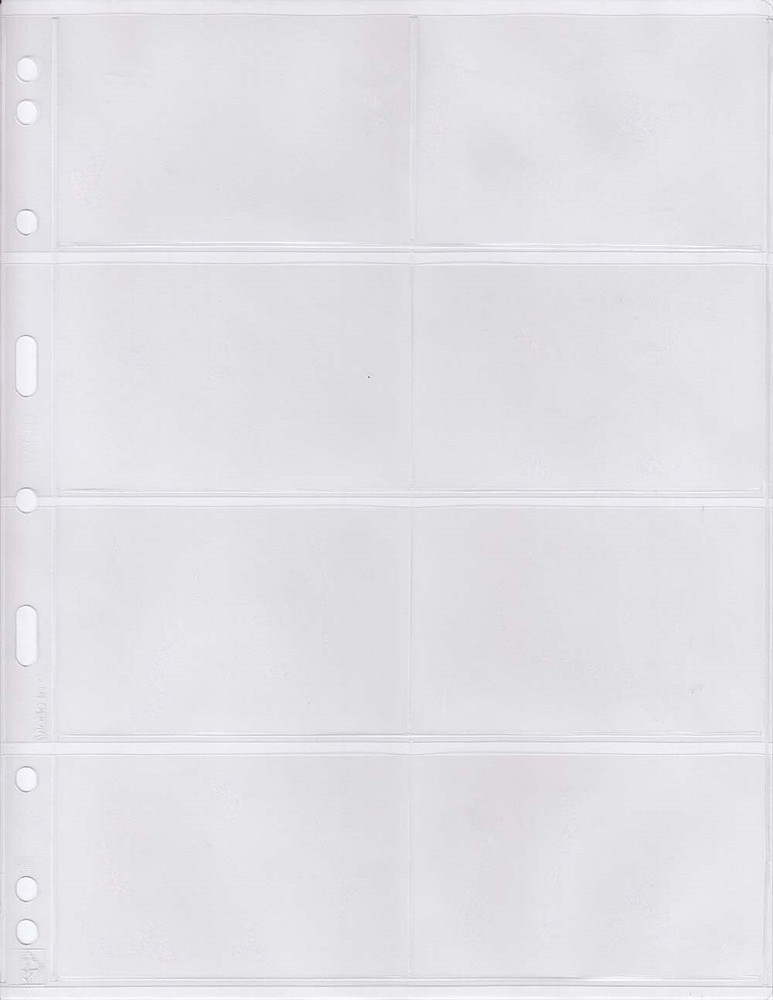 Lighthouse Vario 8 Pockets Pages 4VC For Phone Cards Pack of 5 Clear Sheets New