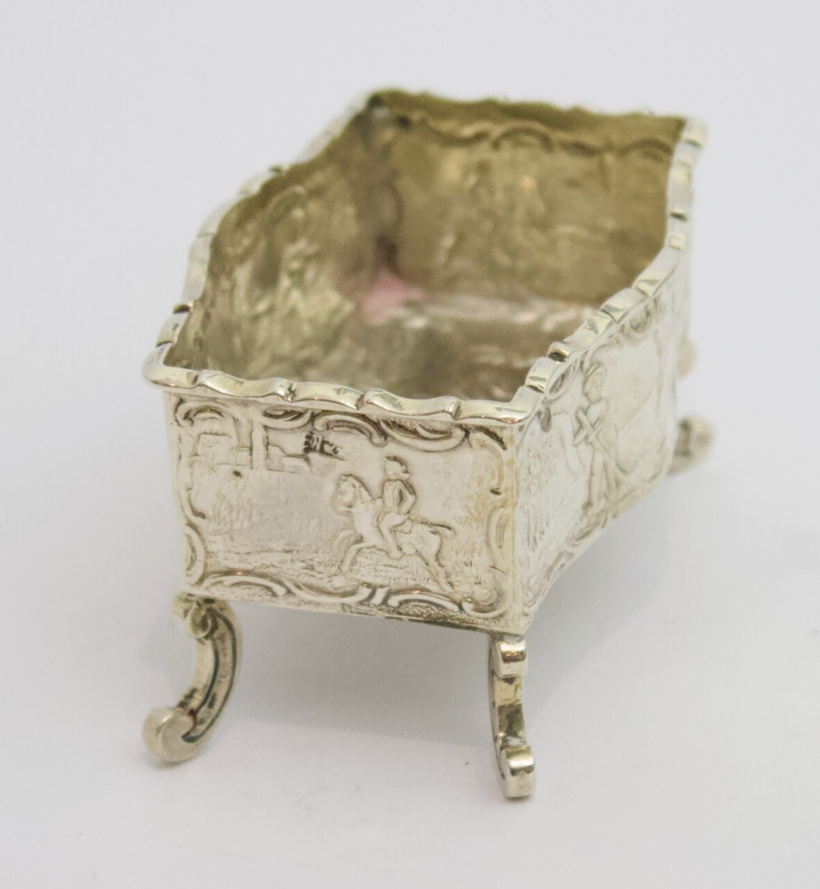 Solid silver antique Dutch decorative box dish pot
