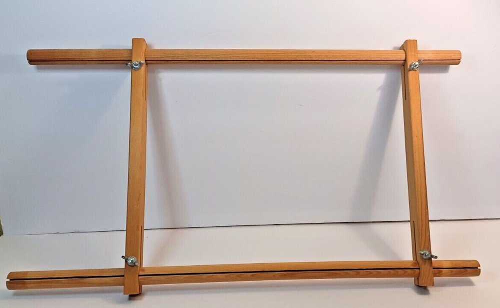 Wooden Adjustable Needlepoint Embroidery SCROLL FRAME 21" Max