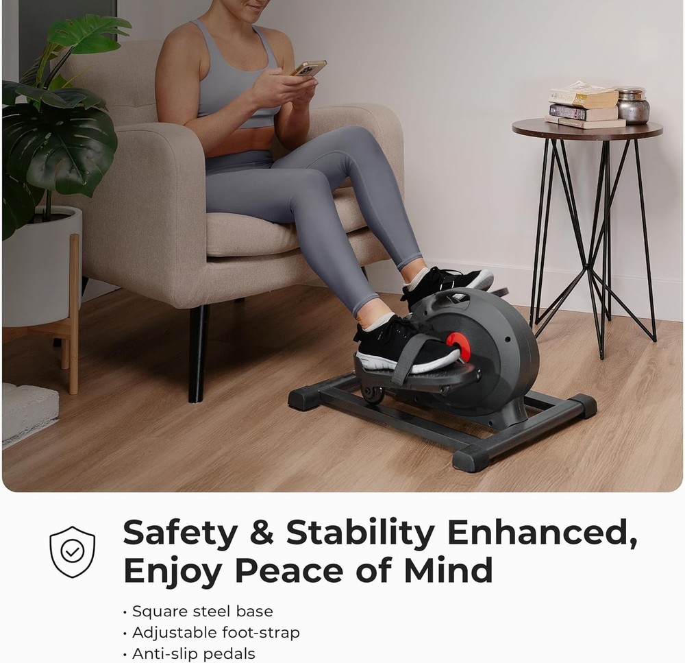 Elliptical Leg Exerciser Under Desk Machine Adjustable Resistance Home Use