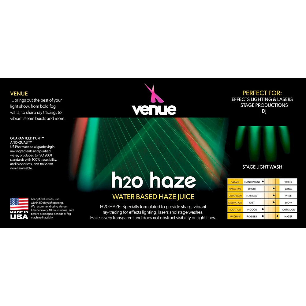 Venue H2O Haze Water Based Haze Juice 1 Gallon