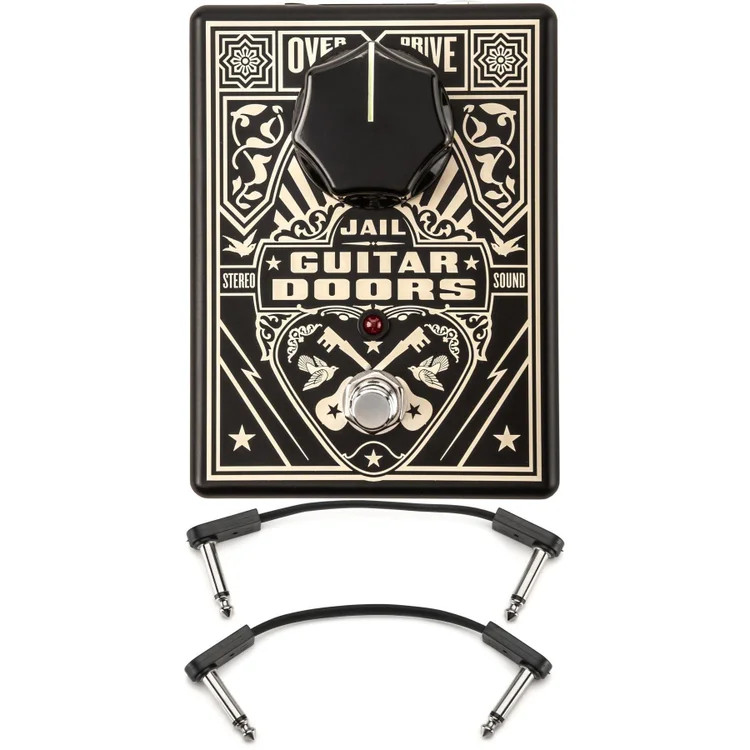 MXR Jail Guitar Doors Overdrive Pedal with EBS Flat Patch Cables