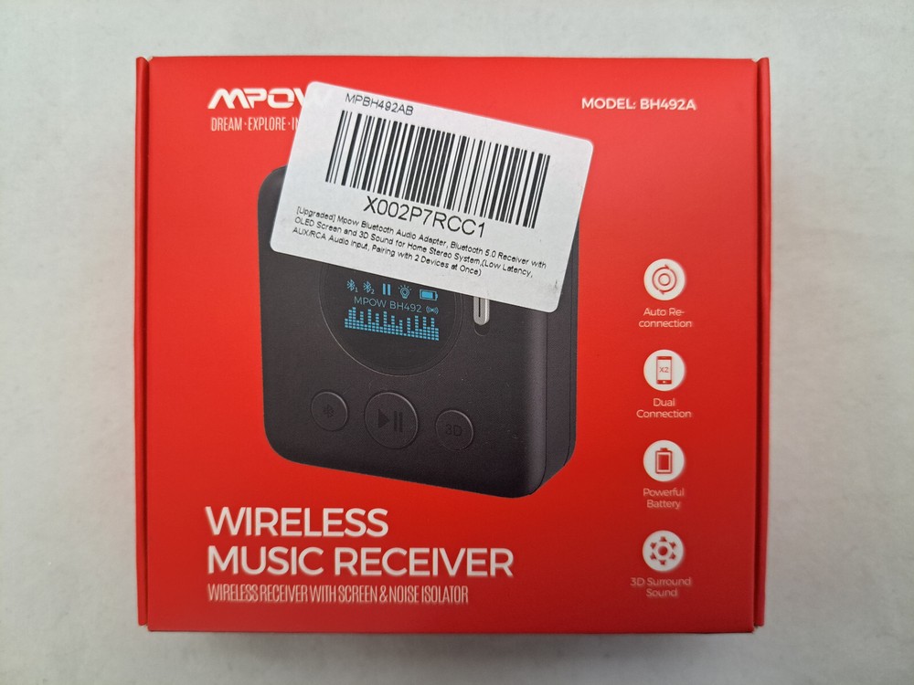 Mpow - Wireless Music Receiver (With Screen & Noise Isolator) #BH492A