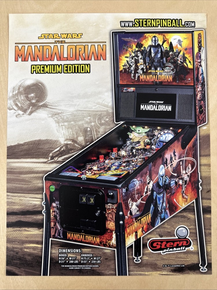 Stern Mandalorian Premium Pinball Flyer