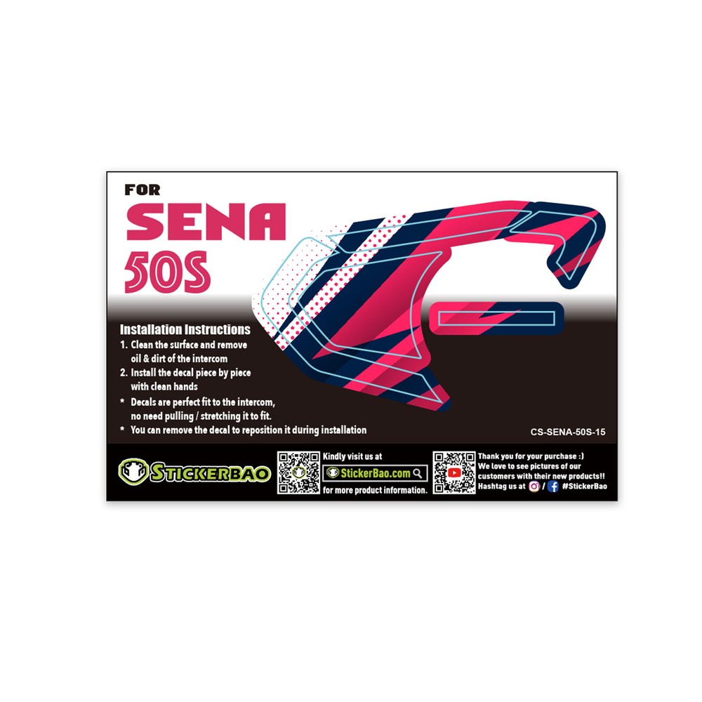 Slash Pink Device Surface Sticker For SENA 50S Intercom x1