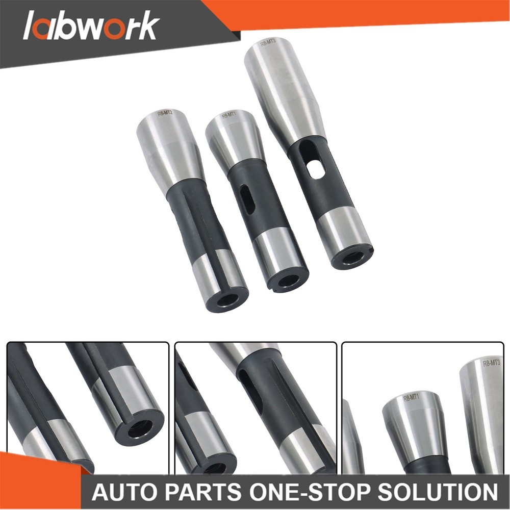 Labwork Precision Ground R8 Shank 3pc Adapter for Milling Machine Arbors