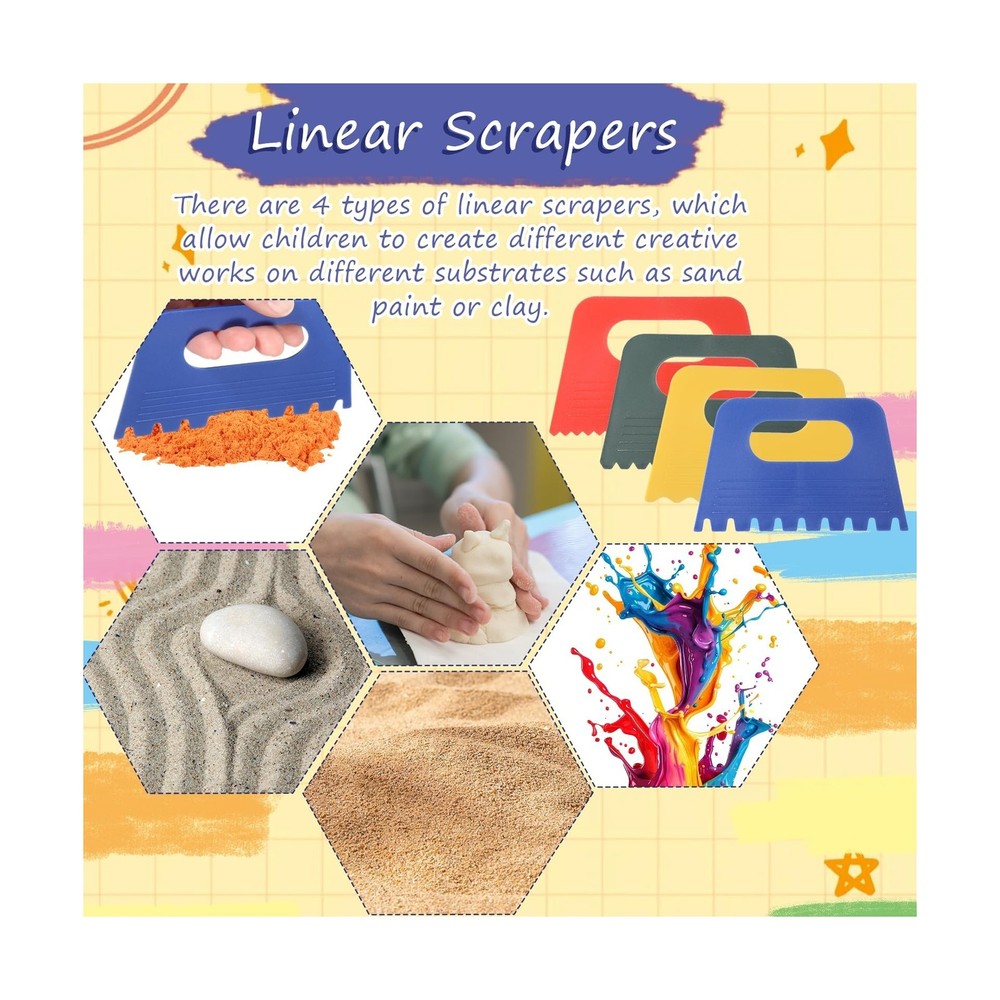 4 Pack Texture Tools for Plaster Plastic Paint Scraper Tool Art Paint Scraper...