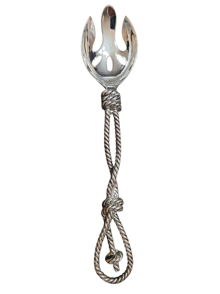 Studio Silversmiths Rope Design Silver Plate Pasta Server Fork New 10.5 Inches
