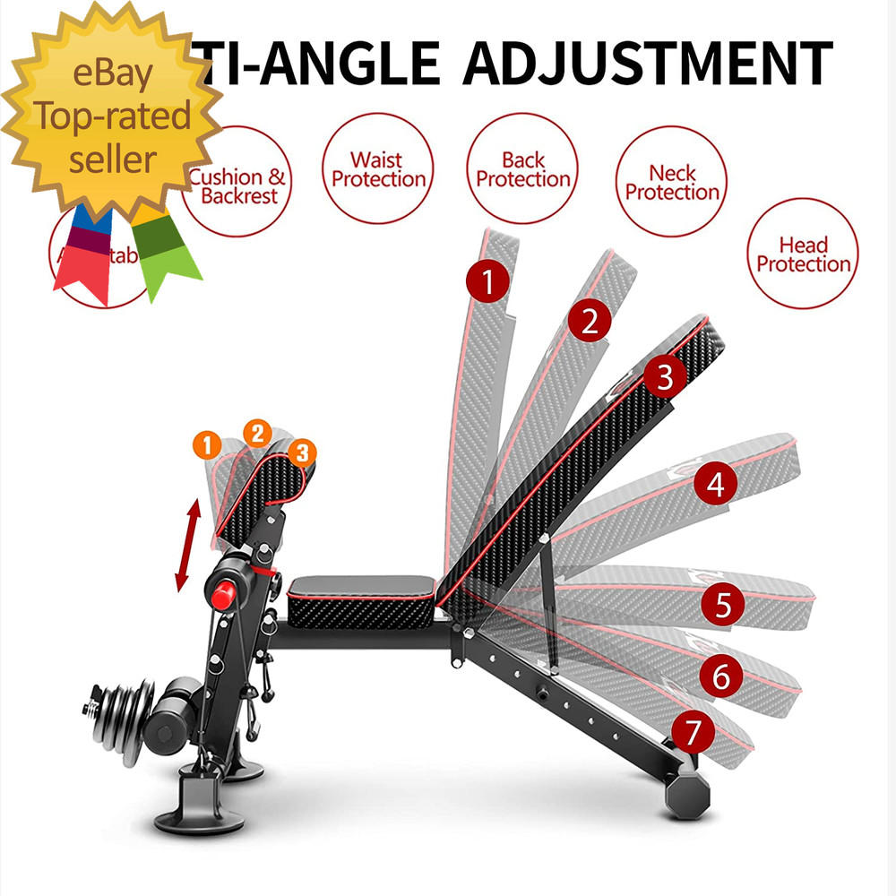 Adjustable Weight Bench Utility Workout Benches for Exercise Free Installation